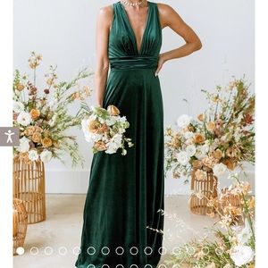 Revelry Bridesmaids Dress “The Dylan” Velvet Blue